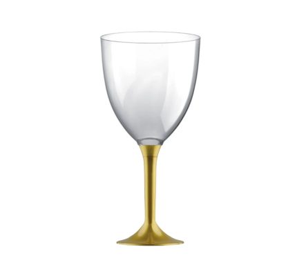 Čaša za vino PS 300 ml sa zlatnom drškom 20 kom/pak