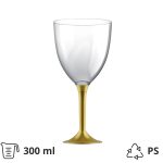 Čaša za vino PS 300 ml sa zlatnom drškom 20 kom/pak