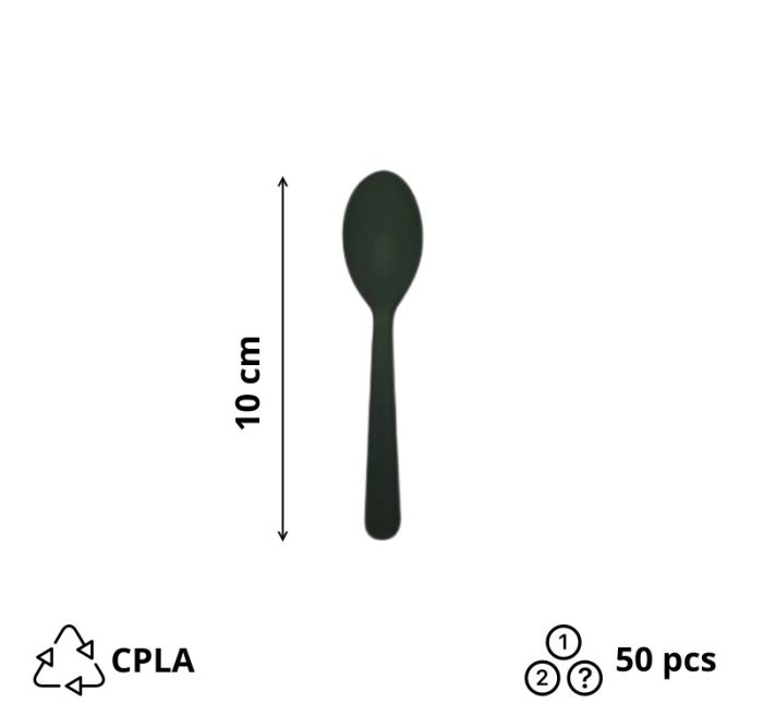 CPLA mini-žlica 10 mm crna 50 kom/pak