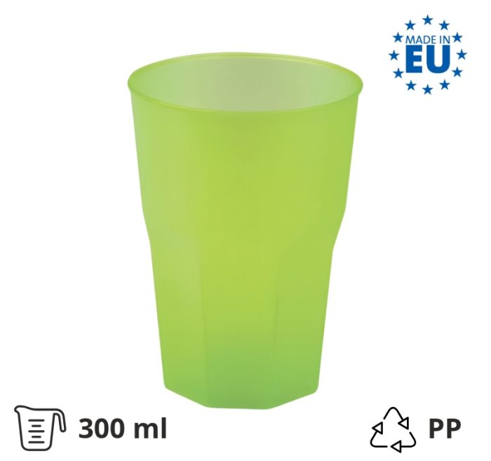 Čaša za koktel PP 300 (420) ml zelena 20 kom/pak