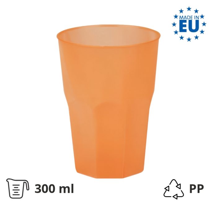 Čaša za koktel PP 300 (420) ml narančasta 20 kom/pak