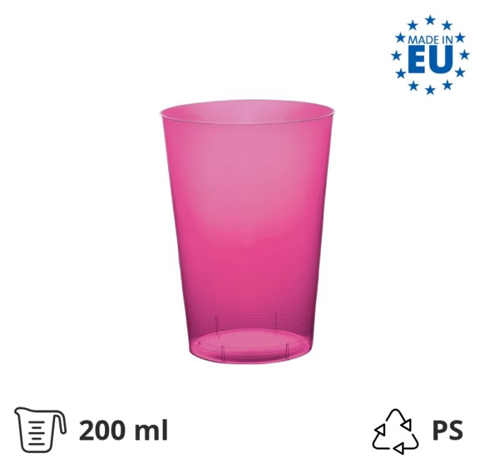 Čaša za koktel PS 200 (250) ml fuksija 25 kom/pak