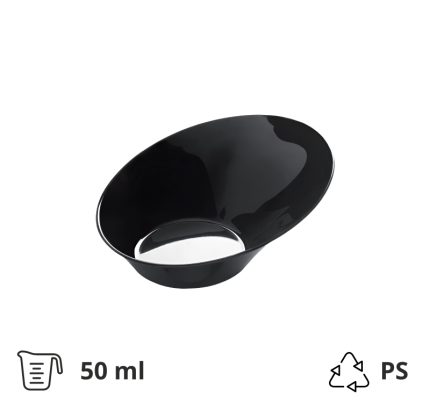 Fingerfood posudica PS 50 ml d=95 mm Sodo crna 50 kom/pak