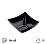 Fingerfood posudica PS 90 ml 75×75 mm Kvadrat crna 25 kom/pak