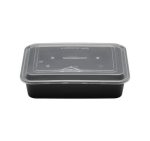 Posuda sa poklopcem PP 650 ml 173х123х49 mm crna 50 kom