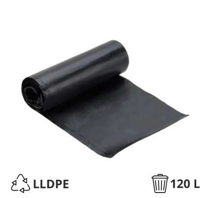 Vreća za smeće LLDPE/reciklat 120 l 70×105 cm 30 my crna 10 kom/rol