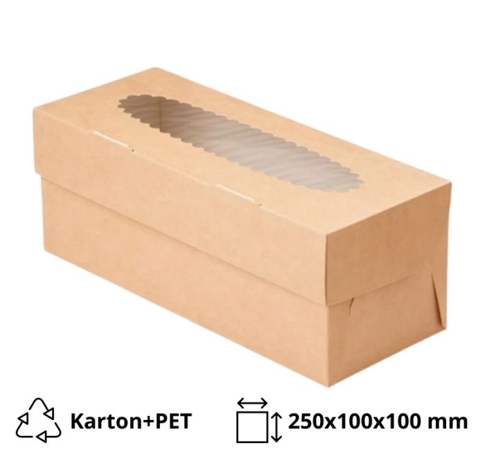 Kutija za muffine sa prozorom ECO MUF 3 250x100x100 mm 25 kom