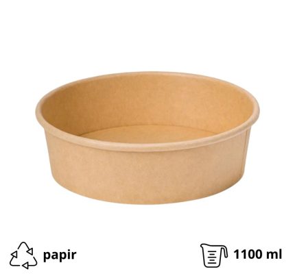 Papirnata posuda 1100 ml d=165 mm h=60 mm kraft bez poklopca 50 kom