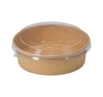 Papirnata posuda za poklopcem 1090 ml d=165 mm h=60 mm kraft 50 kom (komplet)