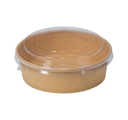 Papirnata posuda za poklopcem 1090 ml d=165 mm h=60 mm kraft 50 kom (komplet)
