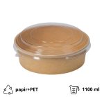 Papirnata posuda za poklopcem 1100 ml d=165 mm h=60 mm kraft 50 kom (komplet)