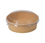 Papirnata posuda za poklopcem 1100 ml d=165 mm h=60 mm kraft 50 kom (komplet)