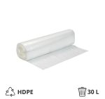Vreća za smeće HDPE/virgin 30 l 50×60 cm 15 my prozirna 40 kom/rol