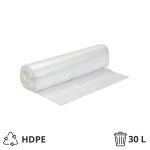 Vreća za smeće HDPE/virgin 30 l 50x60 cm 15 my prozirna 40 kom/rol