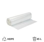 Vreća za smeće HDPE/virgin 45 l 60×70 cm 15 my prozirna 40 kom/rol