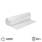 Vreća za smeće HDPE/virgin 45 l 60x70 cm 15 my prozirna 40 kom/rol