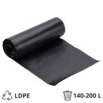Vreća za smeće LDPE/reciklat 140-200 l 92x145 cm 40 my crna 10 kom/rol
