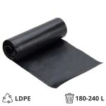 Vreća za smeće LDPE/reciklat 180-240 l 114x150 cm 40 my crna 10 kom/rol