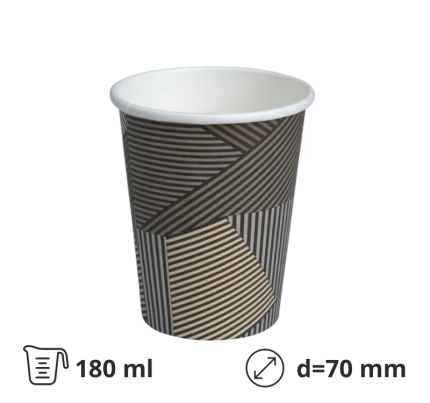 Čaša papirnata 180 (205) ml d=70 mm 1-slojna s dizajnom SUP, 100 kom