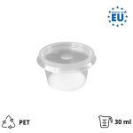 Posuda PP 30 ml d=46 mm prozirna, sa poklopcem, 50 kom (komlpet)