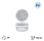 Posuda PP 150 ml d=89 mm prozirna, za poklopcem (komplet)