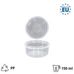 Posuda PP 150 ml d=89 mm prozirna, za poklopcem (komplet)