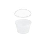 Posuda PP 250 ml d=90 mm prozirna, sa poklopcem, 50 kom (komplet)