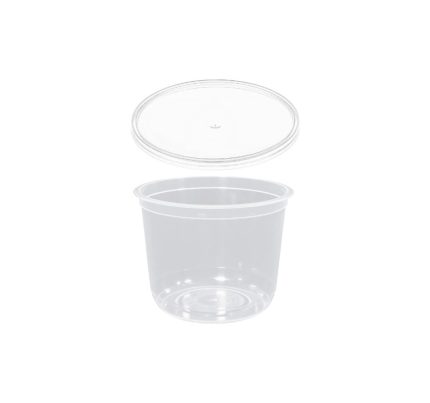 Posuda PP 500 ml d=108 mm prozirna, sa poklopcem (komplet)