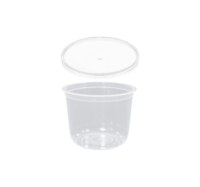 Posuda PP 500 ml d=108 mm prozirna, sa poklopcem (komplet)
