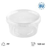Posuda PP 520 ml prozirna, sa poklopcem (komplet)