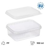 Posuda PP 900 ml 195x127 mm prozirna, sa poklopcem (komplet)