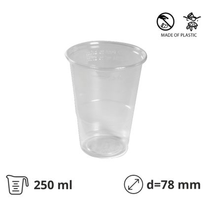 Čaša PP 250 ml prozirna 50 kom