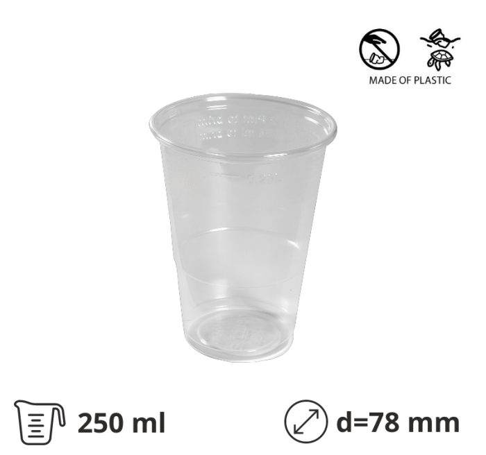 Čaša PP 250 ml prozirna 50 kom