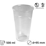 Čaša PP 500 ml prozirna d=9.5cm, h=15cm (draft beer) 50 kom