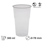 Čaša rPet 300 ml prozirna tvrde sa žigom d=78 mm 50 kom