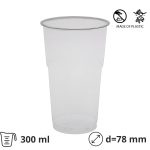 Čaša rPet 300 ml prozirna tvrde sa žigom d=78 mm 50 kom