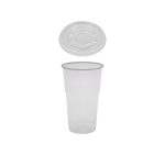 Čaša rPet 300 ml prozirna tvrde sa žigom za poklopcem d=78 mm (komplet)