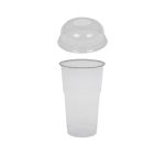 Čaša rPet 300 ml prozirna tvrde sa žigom za poklopcem d=78 mm (komplet)