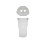 Čaša rPet 300 ml prozirna tvrde sa žigom za poklopcem d=78 mm (komplet)