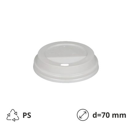 Poklopac s rupom PS d=70 mm bijeli 100 kom