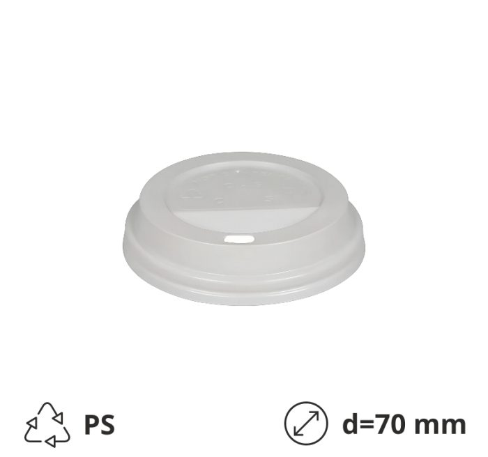 Poklopac s rupom PS d=70 mm bijeli 100 kom