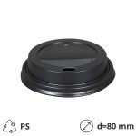 Poklopac s rupom PP d=80 mm crna 100 kom
