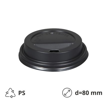 Poklopac s rupom PP d=80 mm crna 100 kom