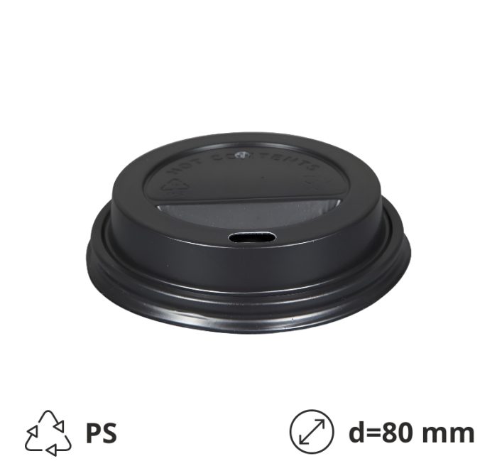 Poklopac s rupom PP d=80 mm crna 100 kom