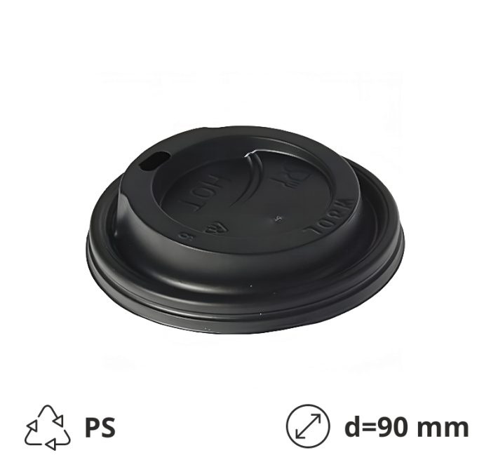 Poklopac s rupom PS d=90 mm crni 100 kom
