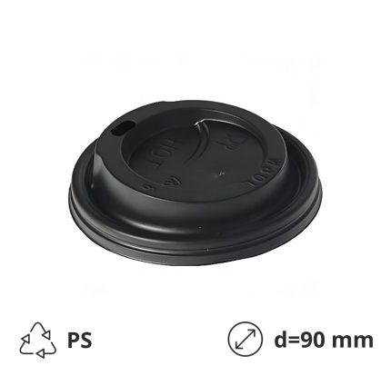 Poklopac s rupom PS d=90 mm crni 100 kom