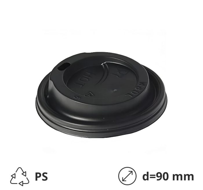 Poklopac s rupom PS d=90 mm crni 100 kom