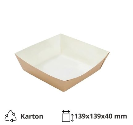 Papirnata plitica 139х139х40 mm kraft 50 kom