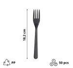Plastična vilica PP 18,2 cm tamno siva 50 kom