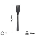 Plastična vilica PP 18,2 cm tamno siva 50 kom